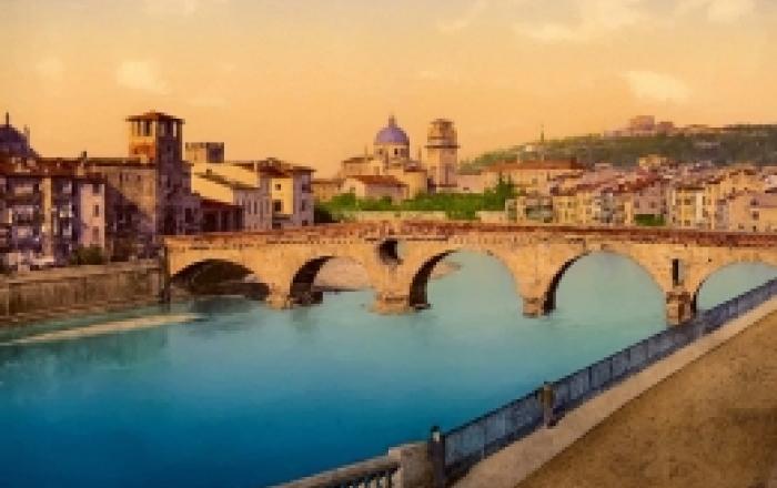 Dipinto a olio digitale città di Verona